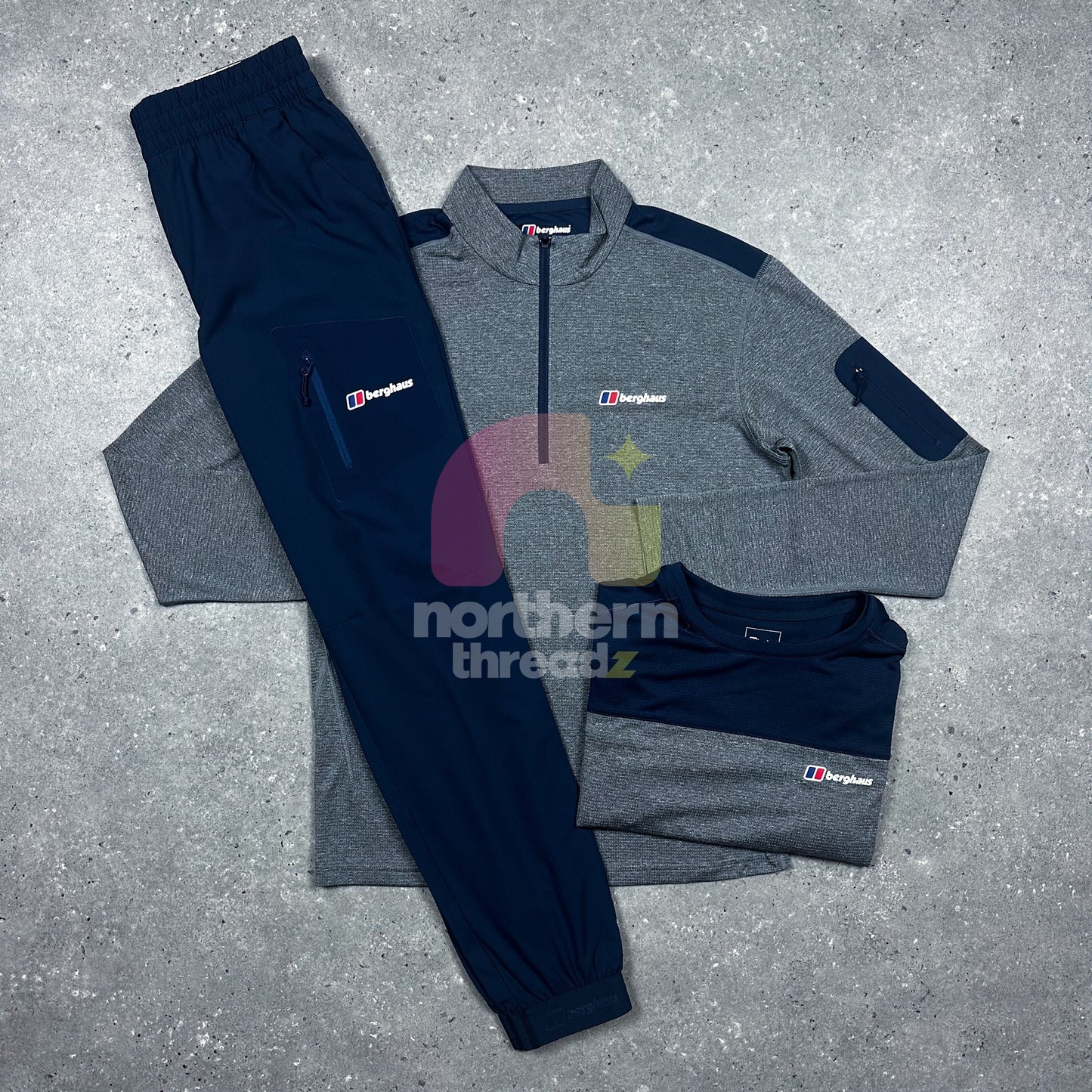 Berghaus 1/2 Zip Tri Set (Grey/Navy)