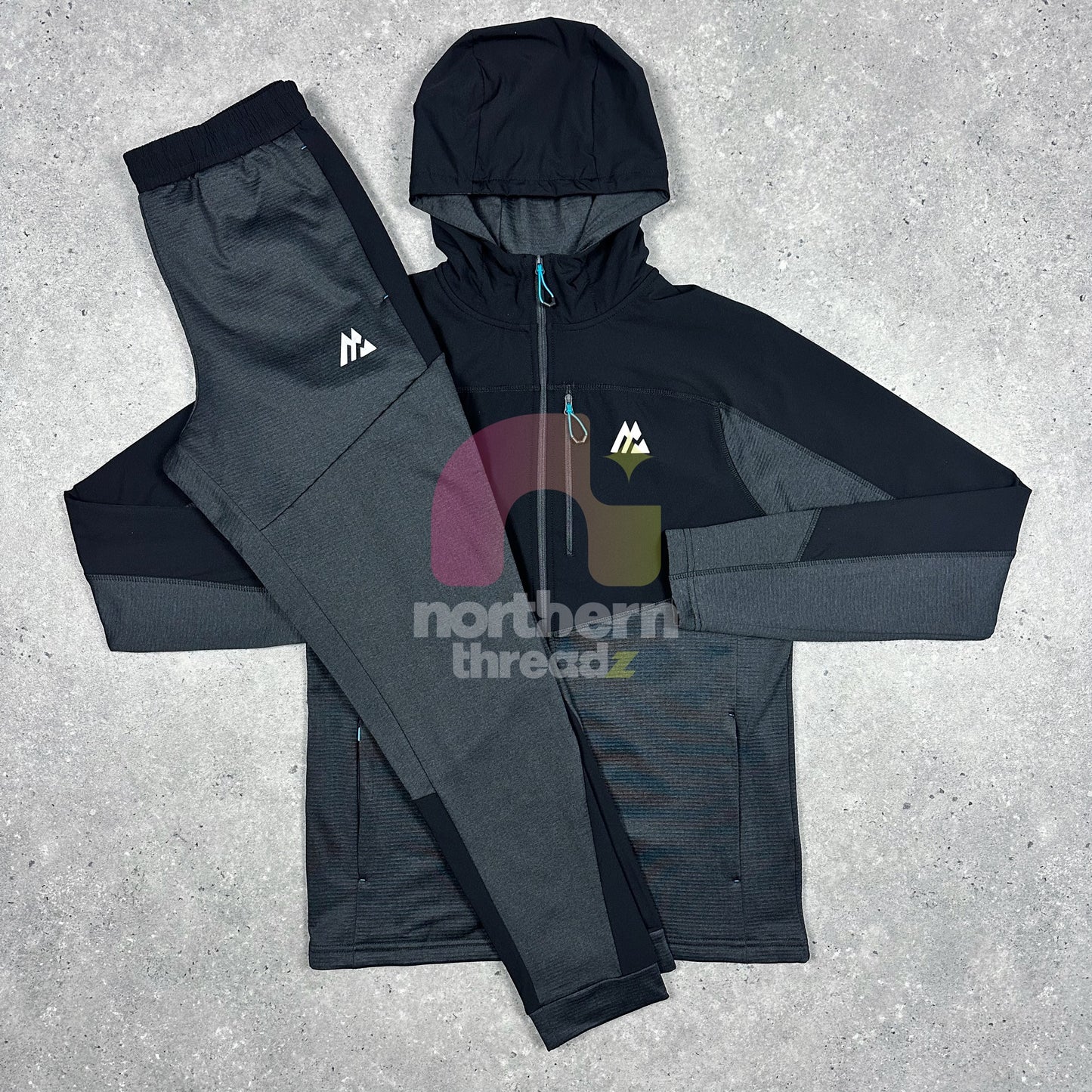 Montirex Orbit Fleece Tracksuit (Black/Grey) - XS / XS - Tracksuits - Northern Threadz