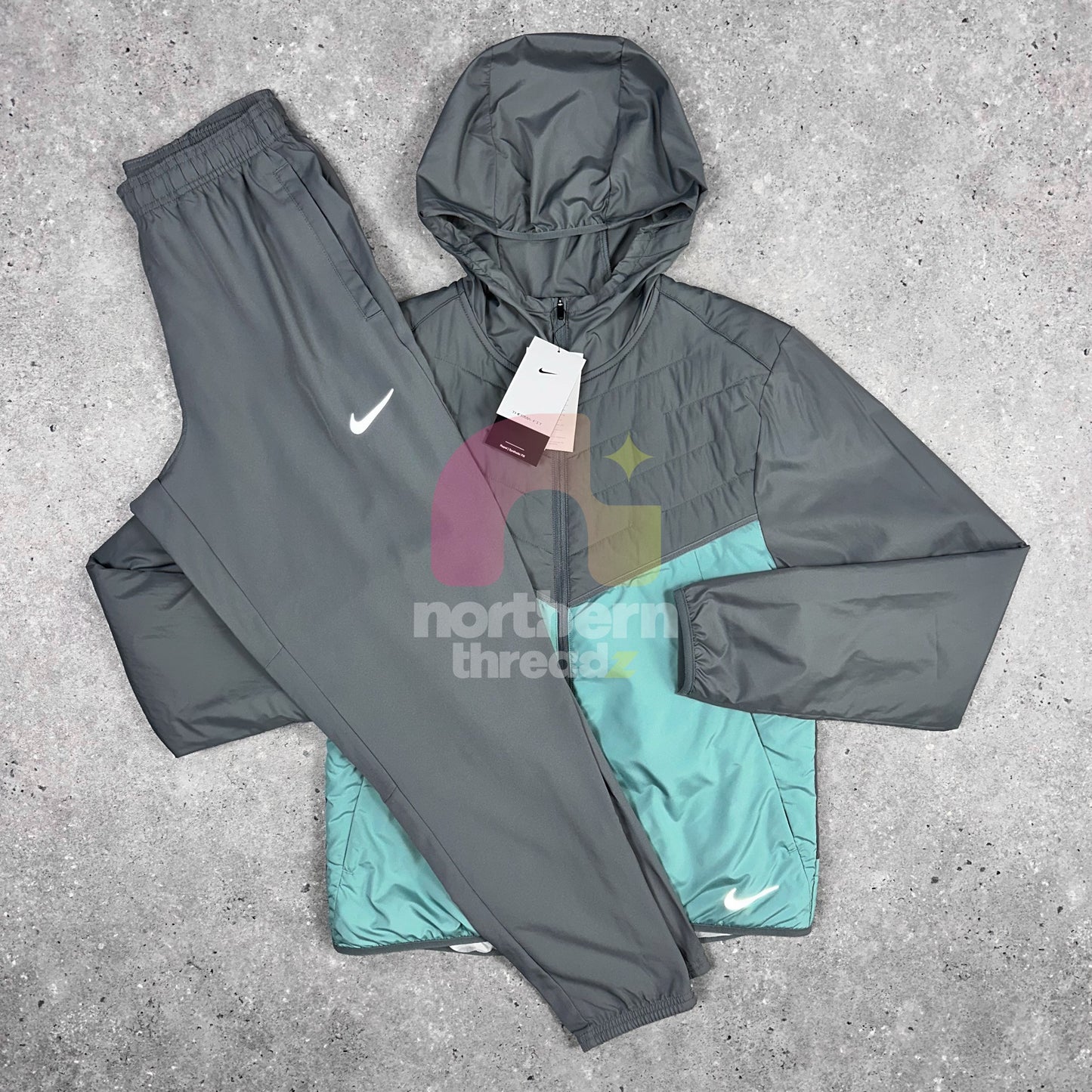 Nike Padded Tracksuit (Green/Grey) - S / S - Tracksuits - Northern Threadz