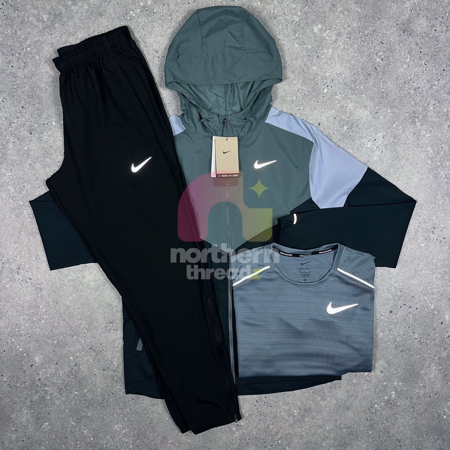 Nike Windbreaker Tracksuit Tri-Set (Grey/Black) - S / S / S - Tri sets - Northern Threadz