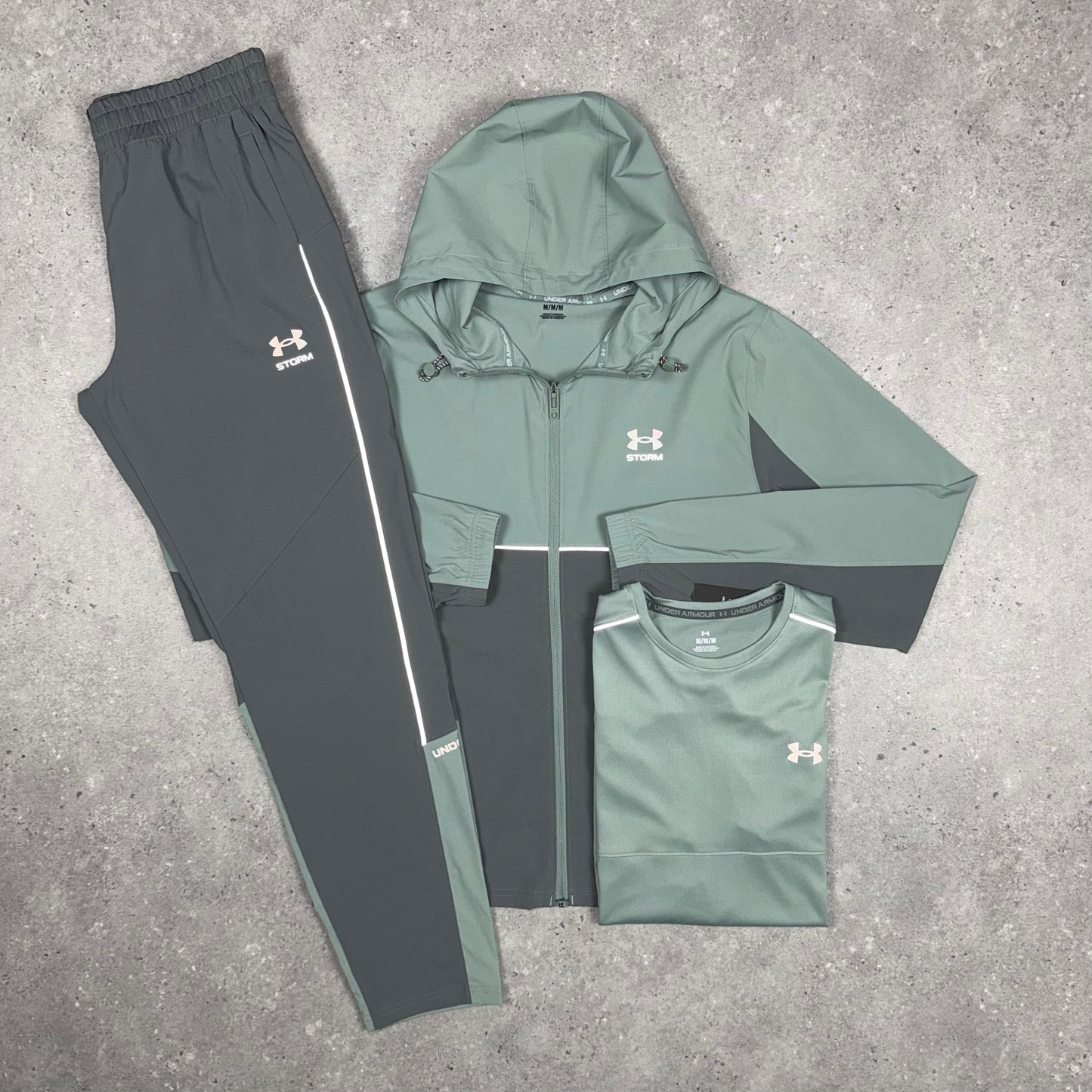 Under Armour Storm Tracksuit Set (Green/Grey)