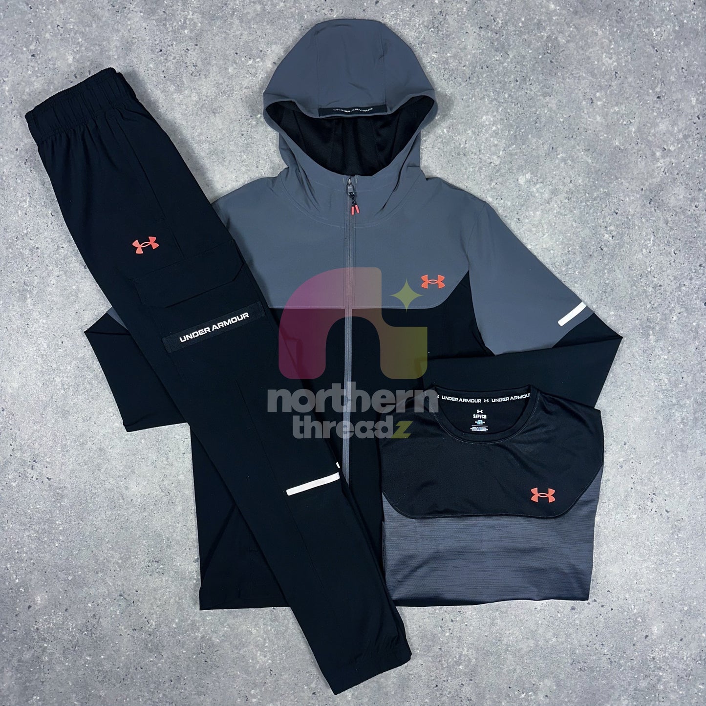 Under Armour Woven Tech Tri Set (Black/Grey) - S / S / S - Tri sets - Northern Threadz