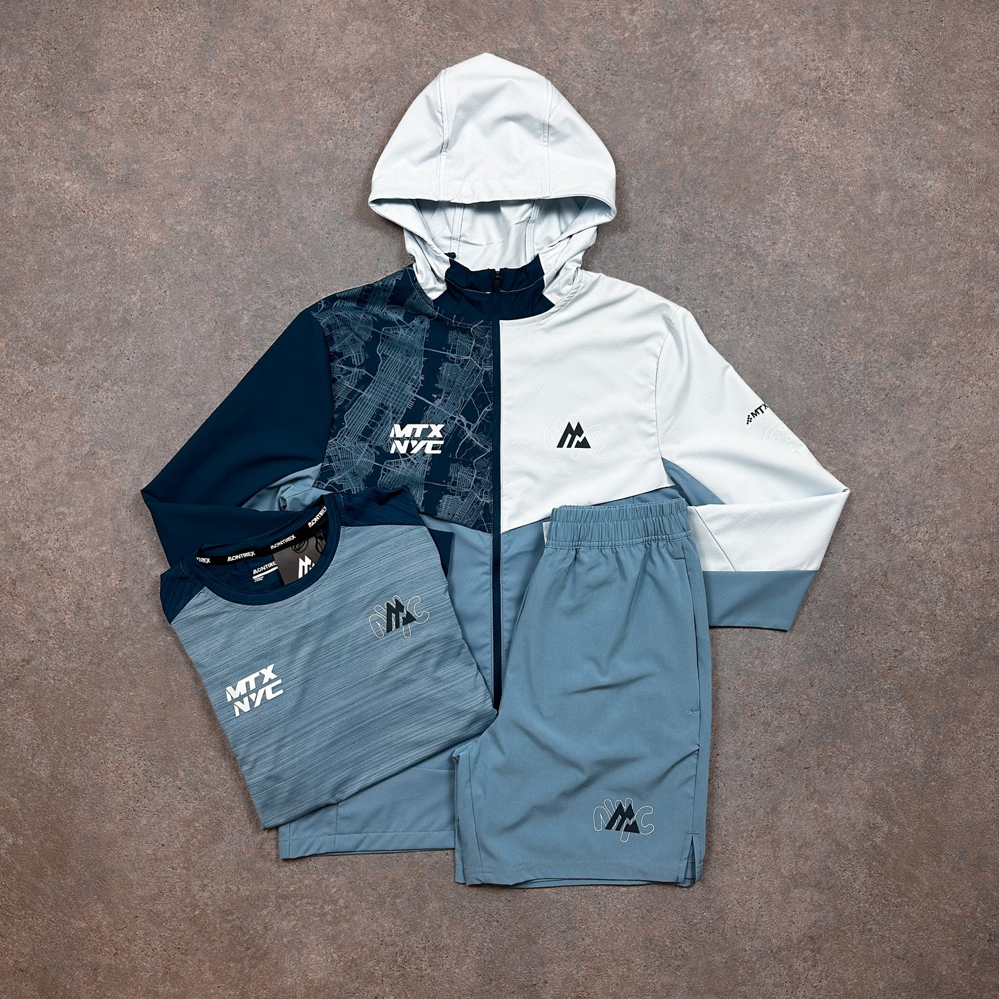 Montirex City Jacket Shorts Tri Set (Slate/Blue)