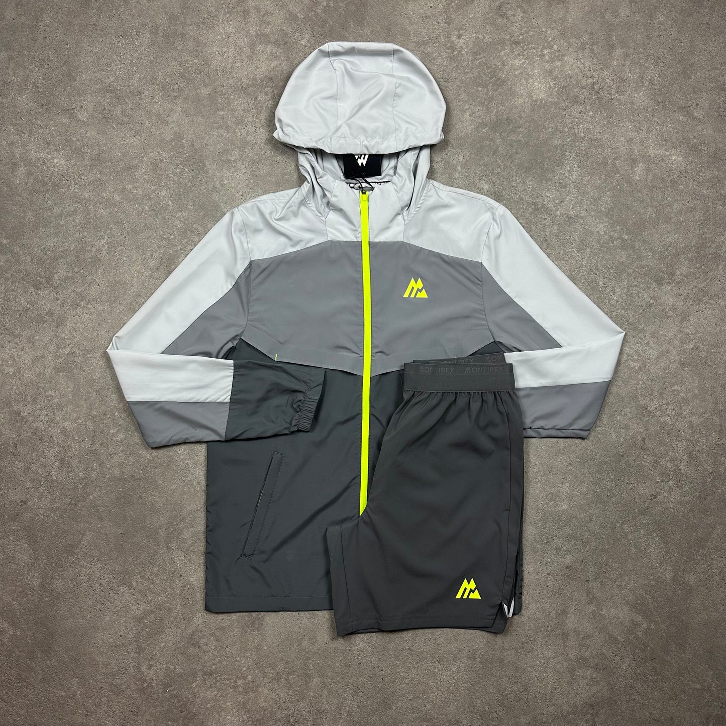 Montirex Breeze Jacket & Shorts Set (Grey/Yellow)