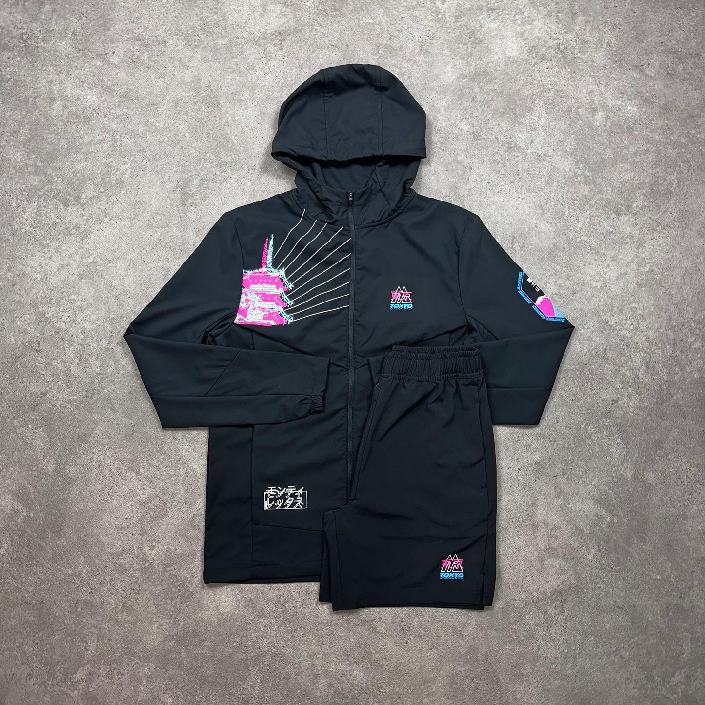 Montirex City Jacket & Shorts Set (Black/Pink)