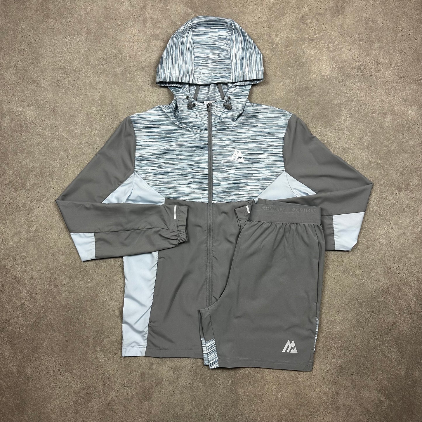 Montirex Trail Jacket & Shorts (Baby Blue/Grey)
