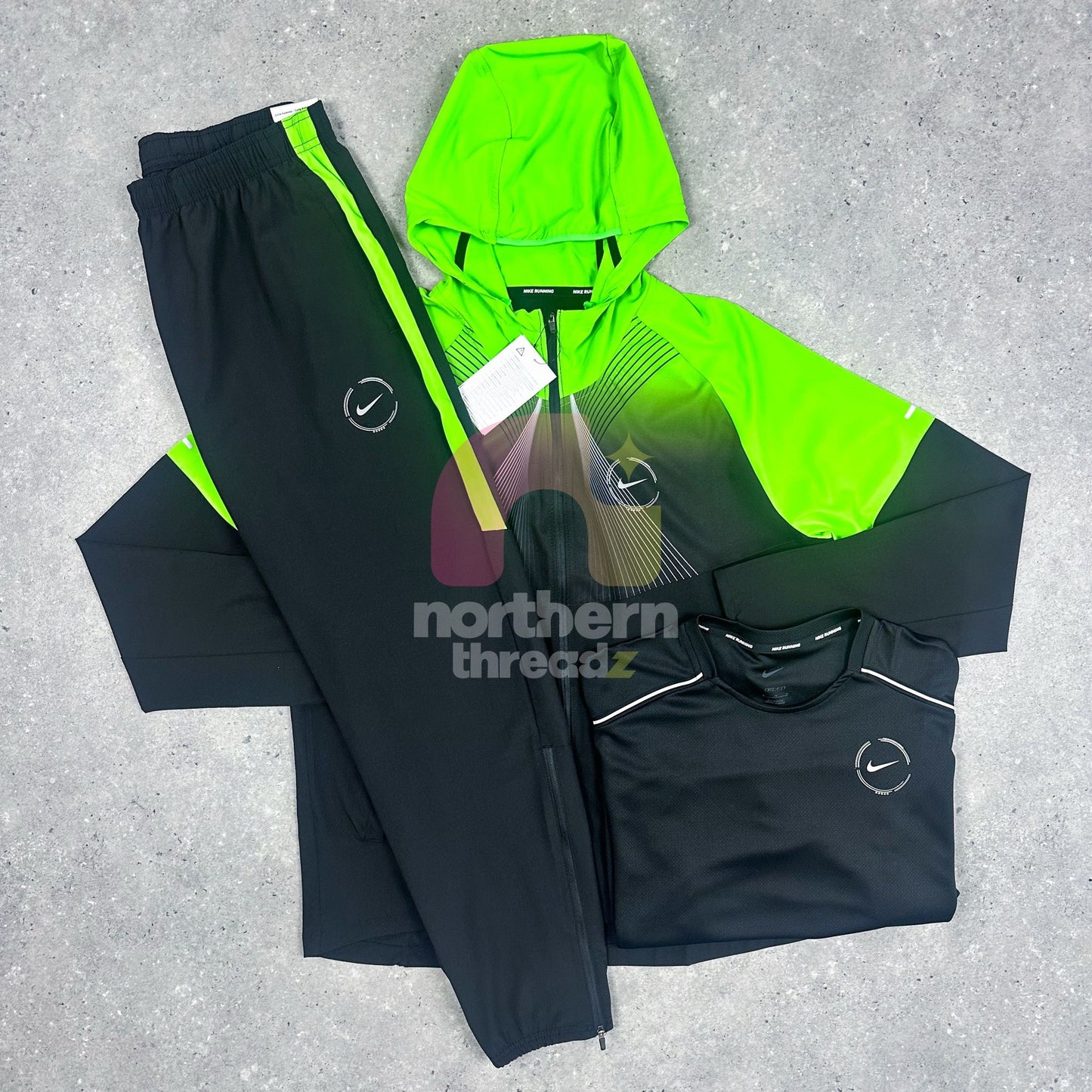Nike NS Tracksuit Tri Set (Black/UV Green)