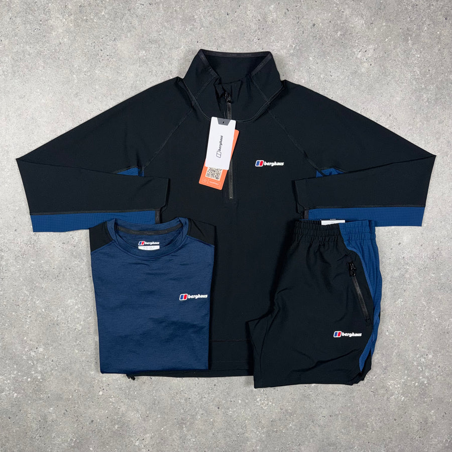 Berghaus 1/2 Zip Tri Set 'Black/Blue'