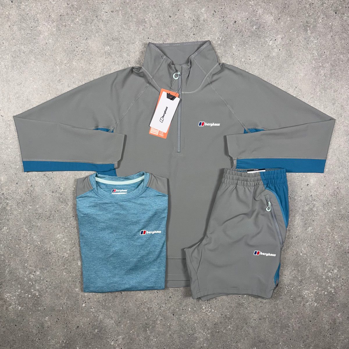 Berghaus 1/2 Zip Tri Set 'Grey/Blue'