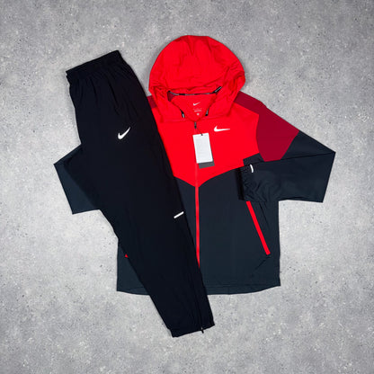 Nike Windbreaker Tracksuit Tri Set (Red/Black)