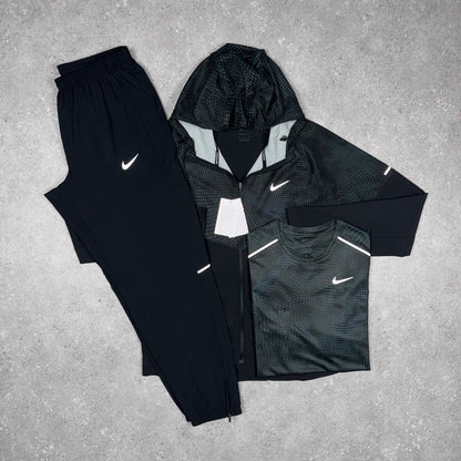 Nike Rave Tracksuit Tri Set (Black/Green)