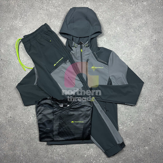 Monterrain Woven Tracksuit Tri Set (Grey/Neon)