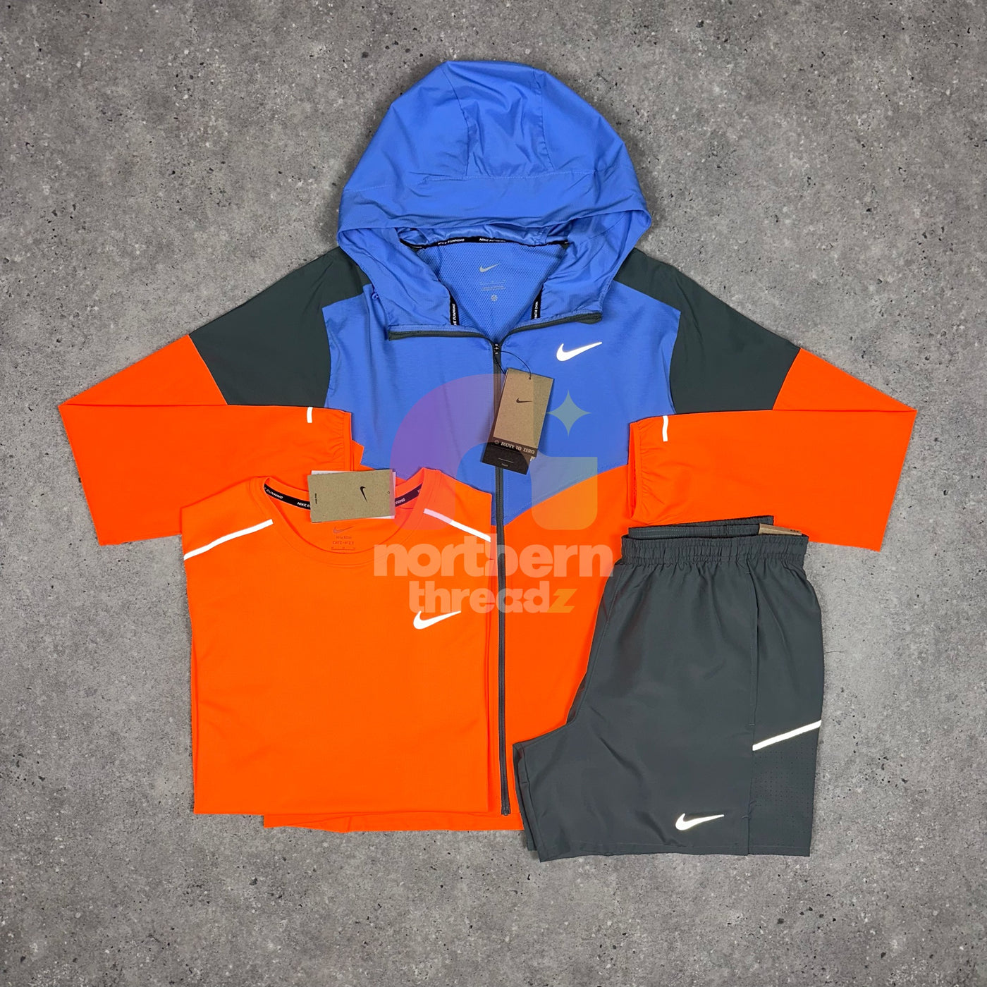 Nike Windbreaker Tri Set (Orange/Grey)