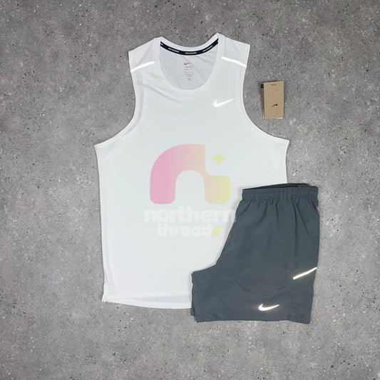 Nike Miler 3.0 Vest Set (White/Grey)