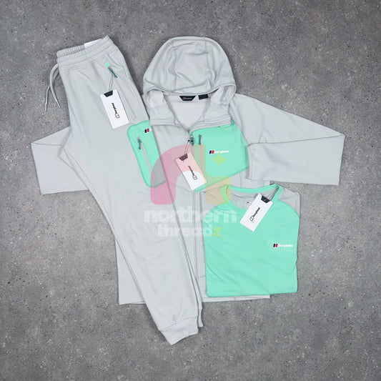 Berghaus Cotton Tracksuit Tri Set (Green/Grey)
