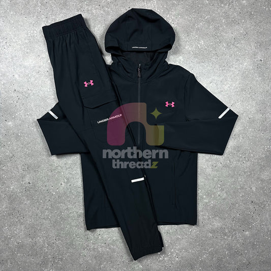 Under Armour Cargo Tracksuit (Black/Pink)