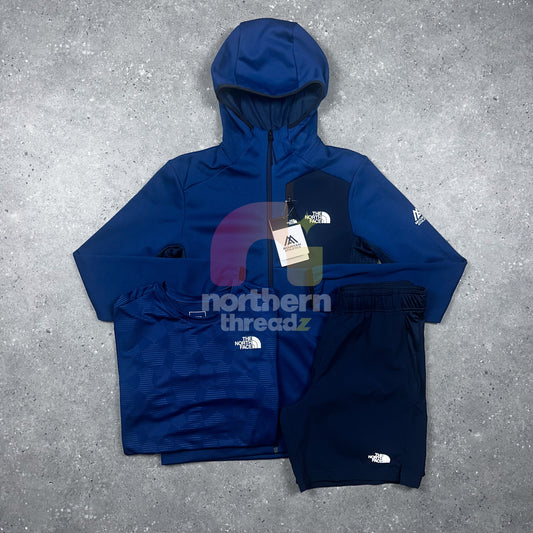 The North Face Jacket & Shorts Tri Set (Blue)