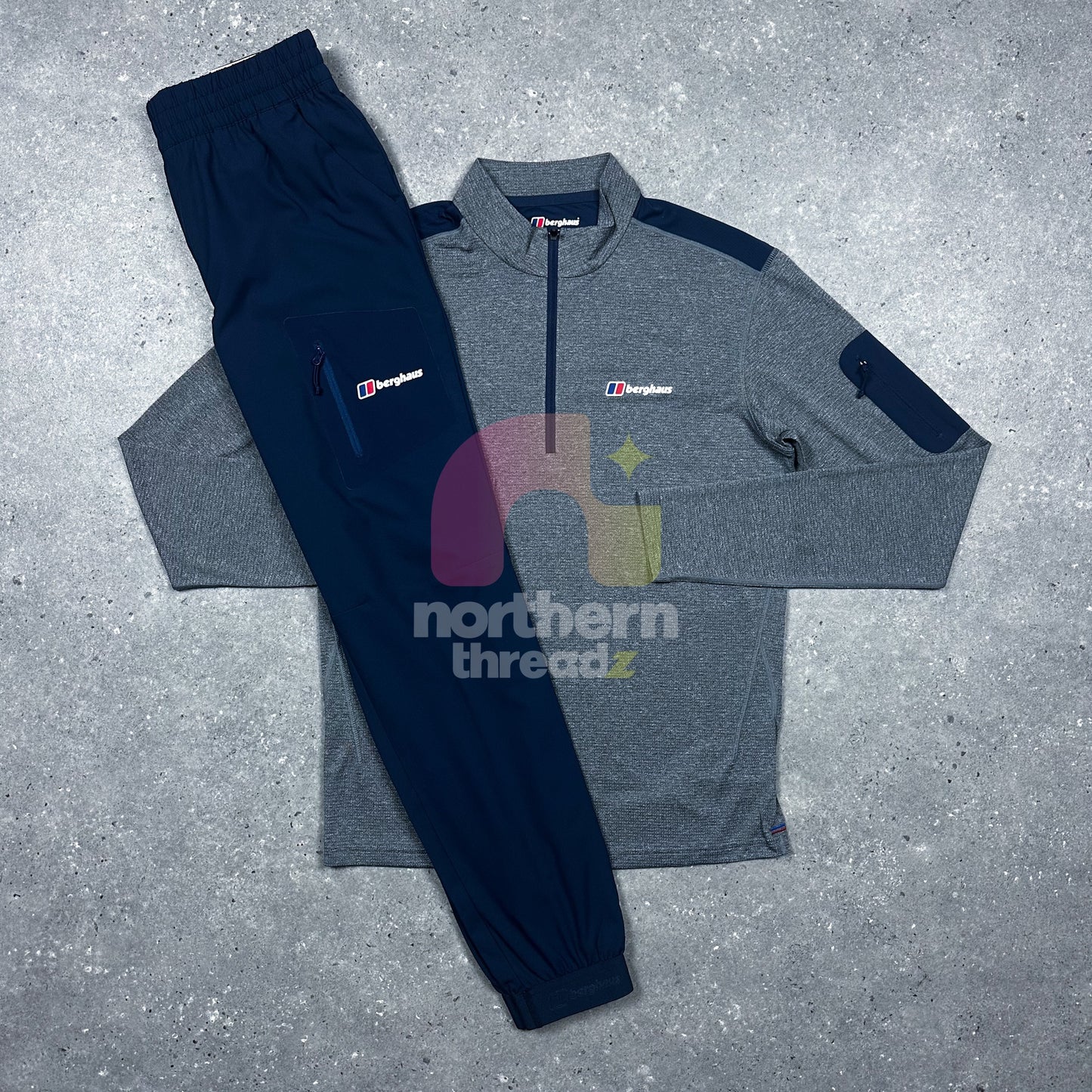 Berghaus 1/2 Zip Set (Grey/Navy)