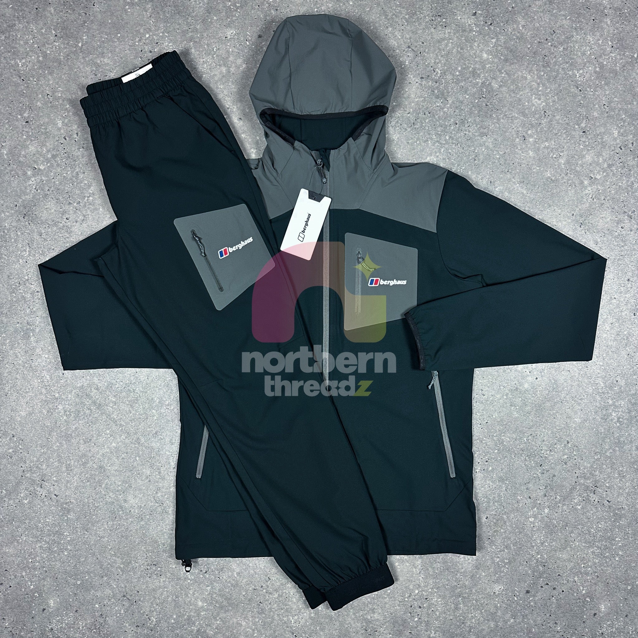 Berghaus Woven Tracksuit (Black/Grey) - S / S - Tracksuits - Northern Threadz