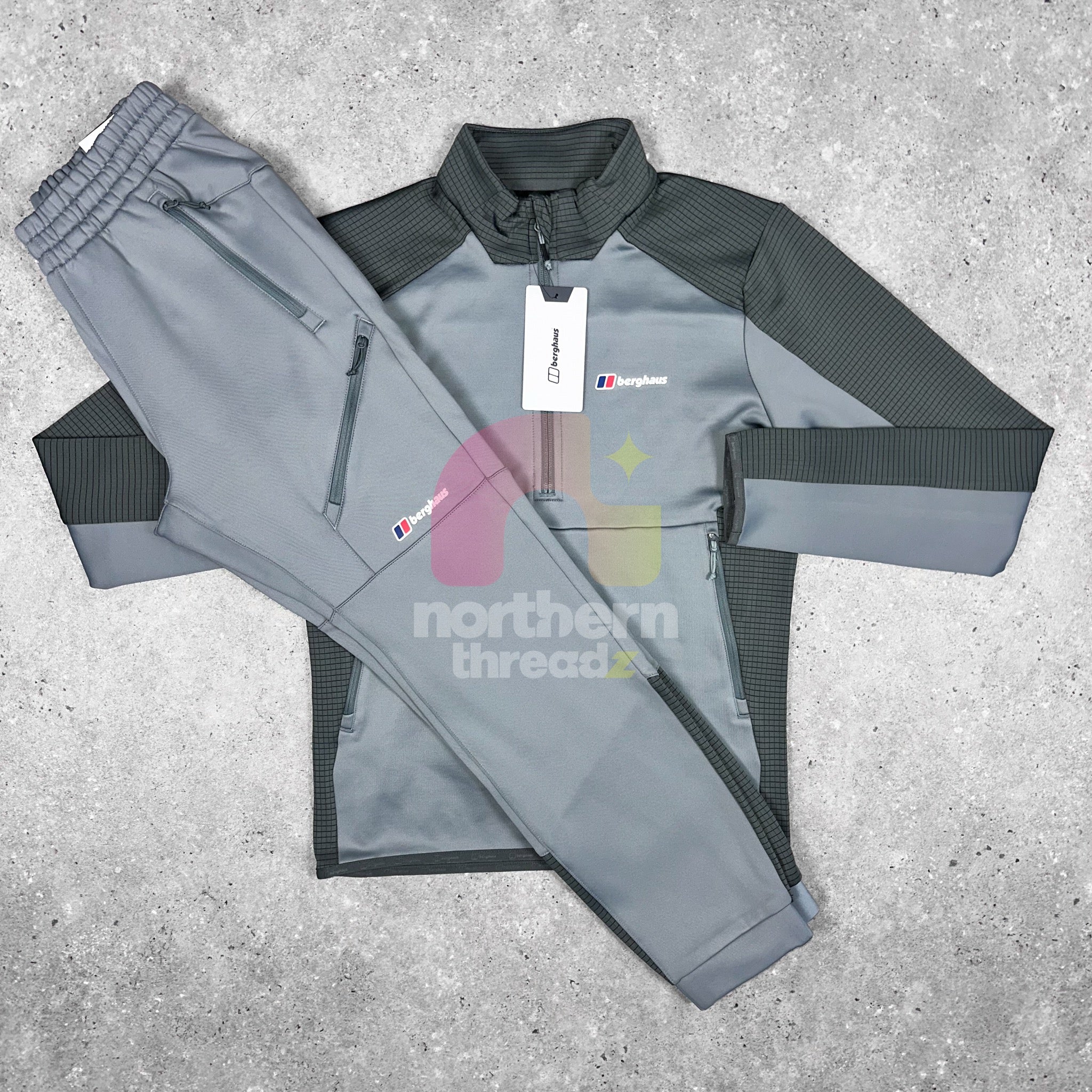 Berghaus 1/4 Zip Tracksuit (Grey) - XS / XS - Tracksuits - Northern Threadz