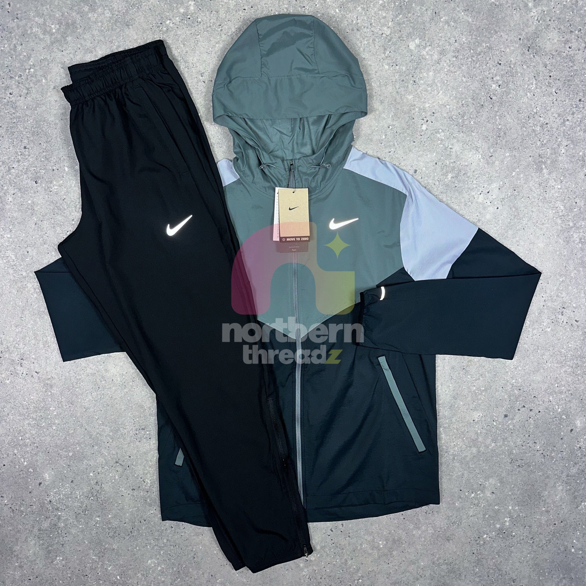 Nike Windbreaker Tracksuit (Grey/Black) - S / S - Tracksuits - Northern Threadz