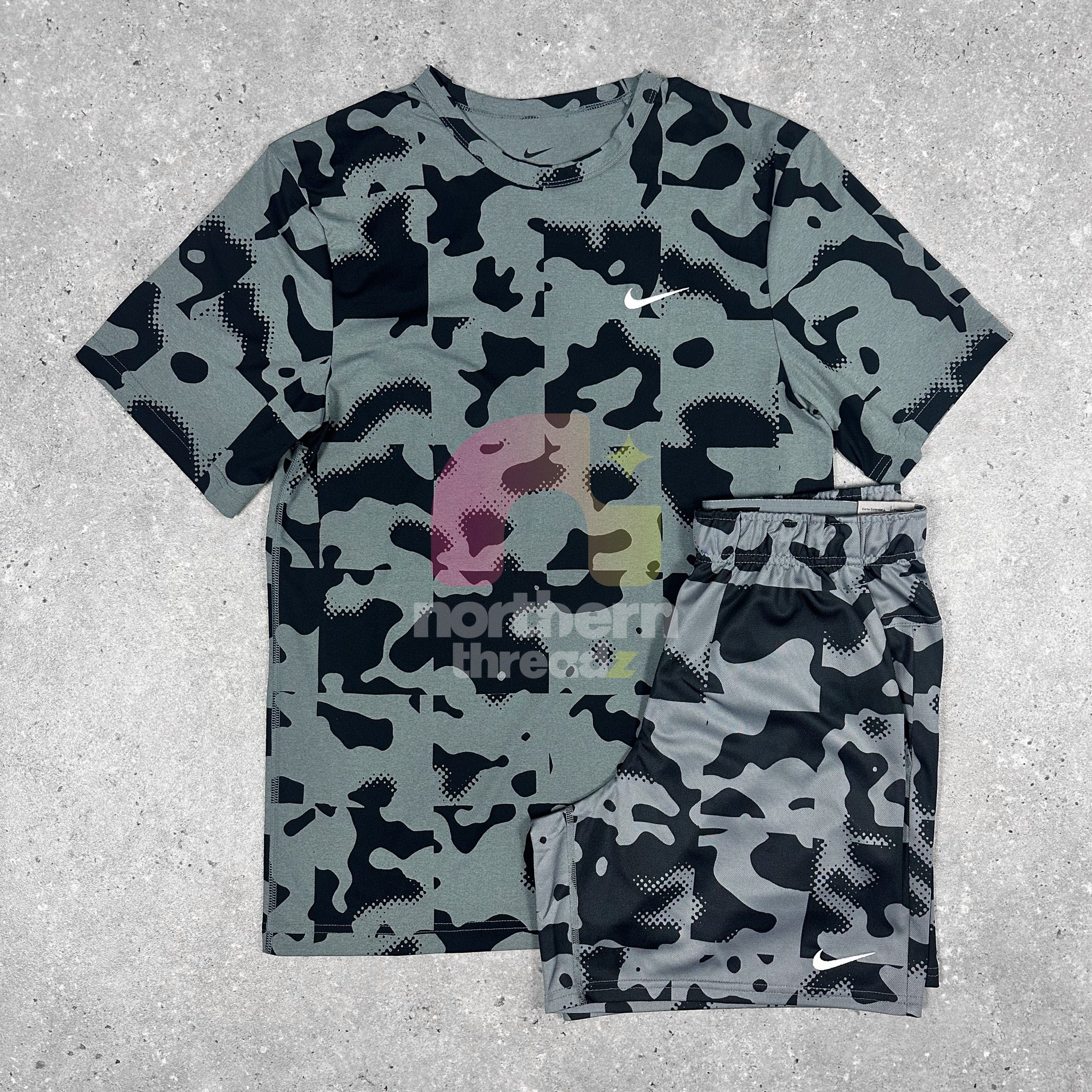 Nike Camo GFX Set (Grey) - S / S - Outfits - Northern Threadz