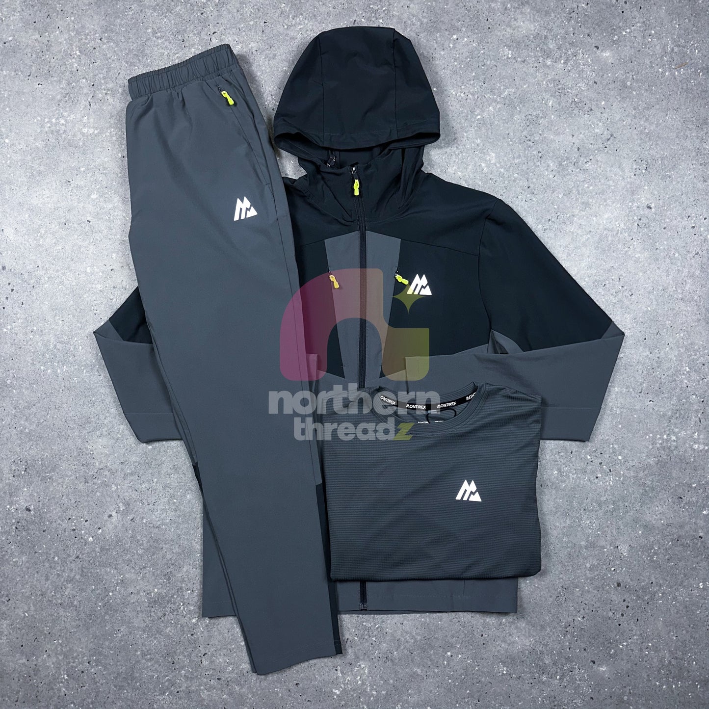 Montirex Woven Tracksuit Tri Set (Grey/Charcoal)
