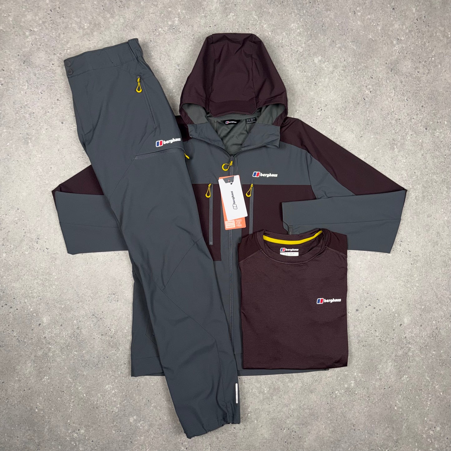 Berghaus Vantashell Tracksuit Set (Burgundy/Charcoal)