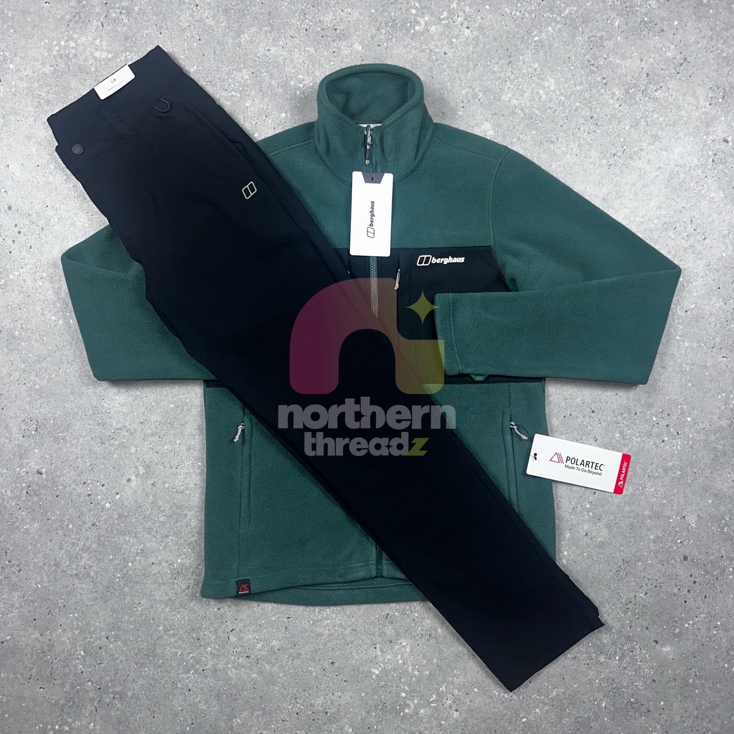 Berghaus Tech Fleece Tracksuit (Green/Black)