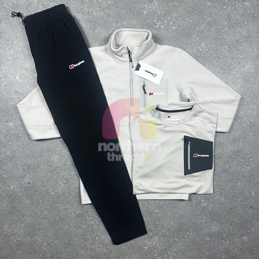 Berghaus 1/2 Zip Tracksuit Tri Set (Beige/Black)