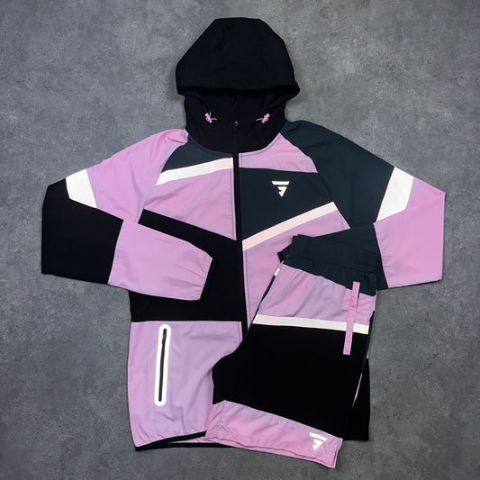 Griid Patchwork Jacket Set (Pink)