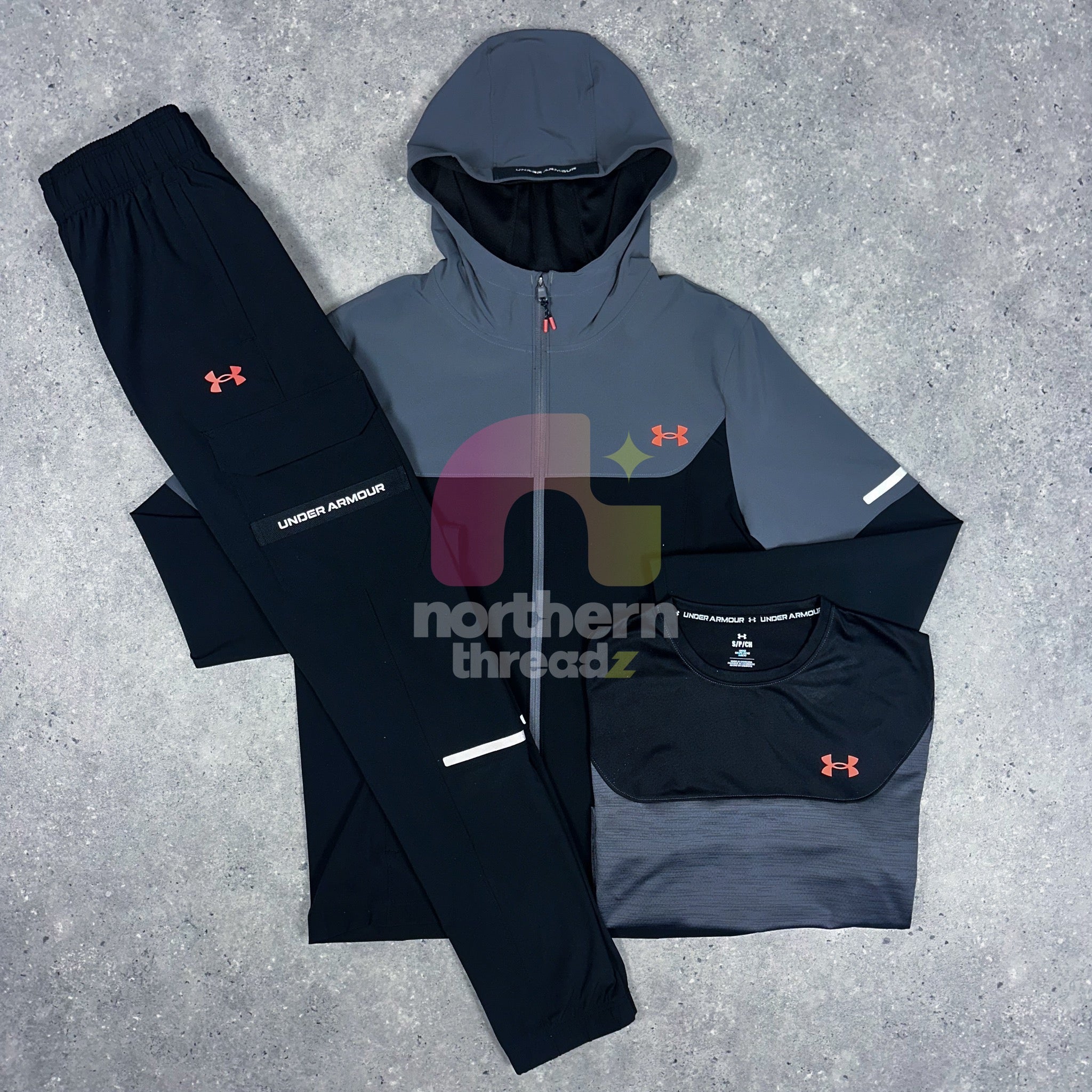 Under Armour Woven Tech Tri Set (Black/Grey) - S / S / S - Tri sets - Northern Threadz