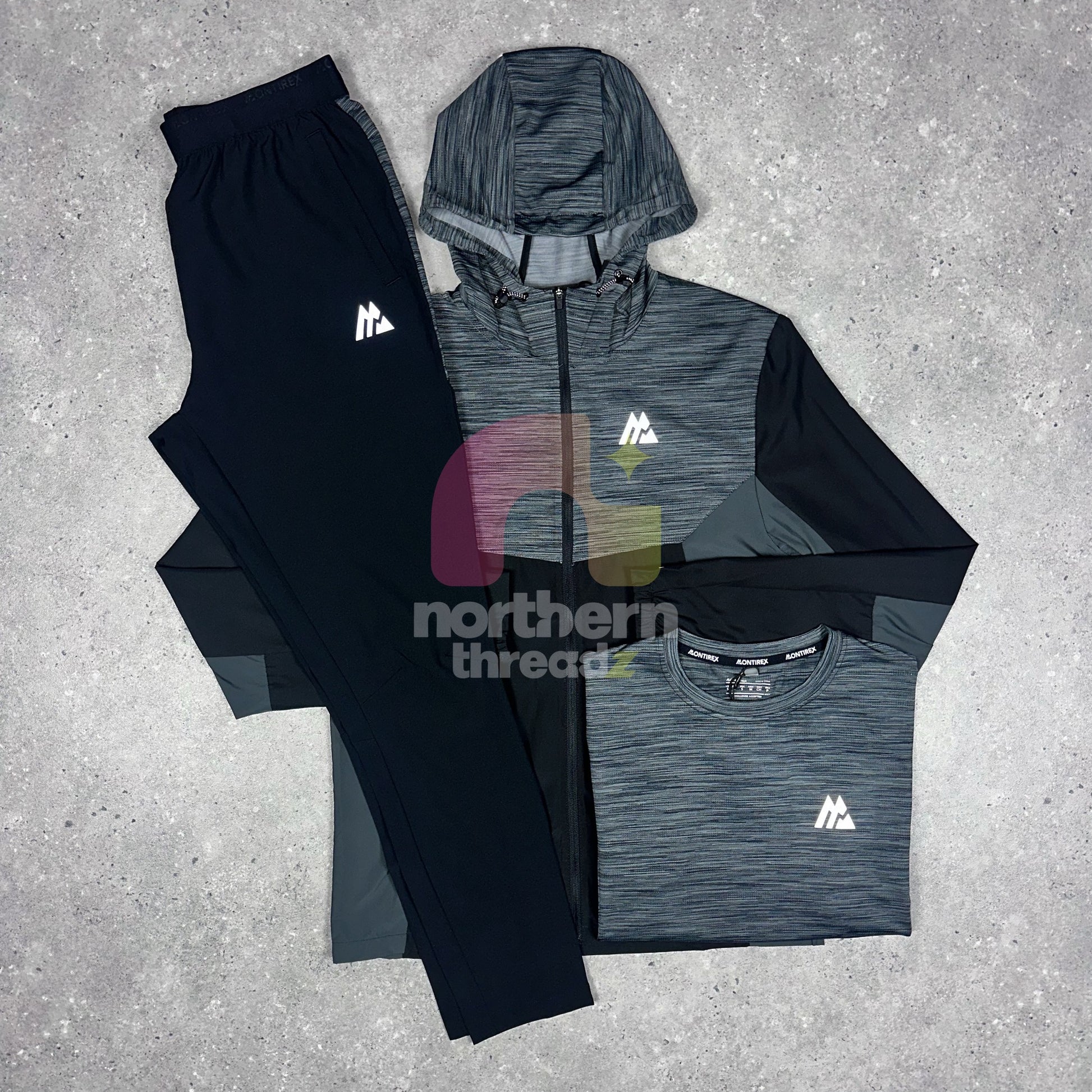 Montirex Trail Tracksuit Tri (Black) - S / S - Tri sets - Northern Threadz