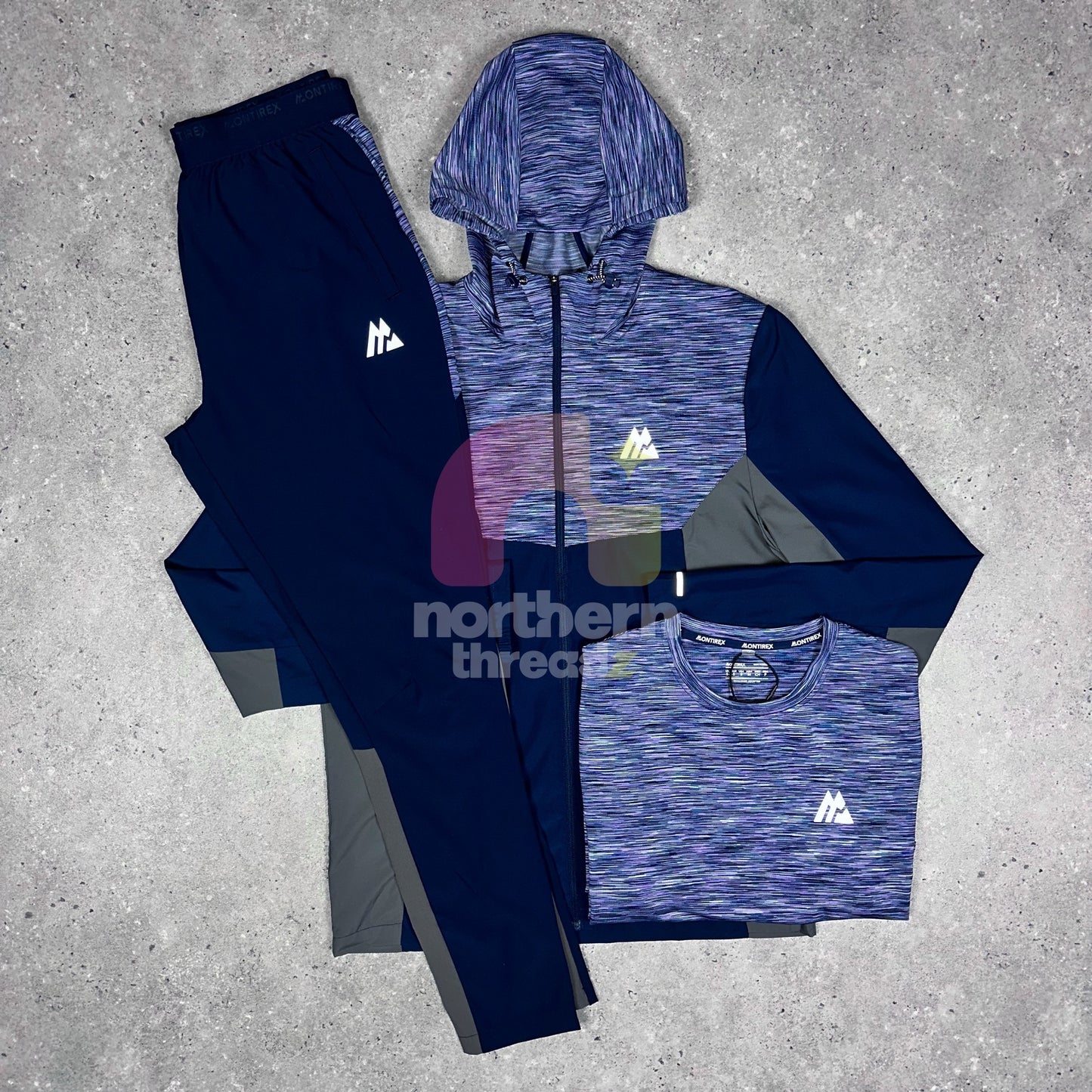 Montirex Trail Tracksuit Tri (Purple/Navy) - S / S / S - Tri sets - Northern Threadz