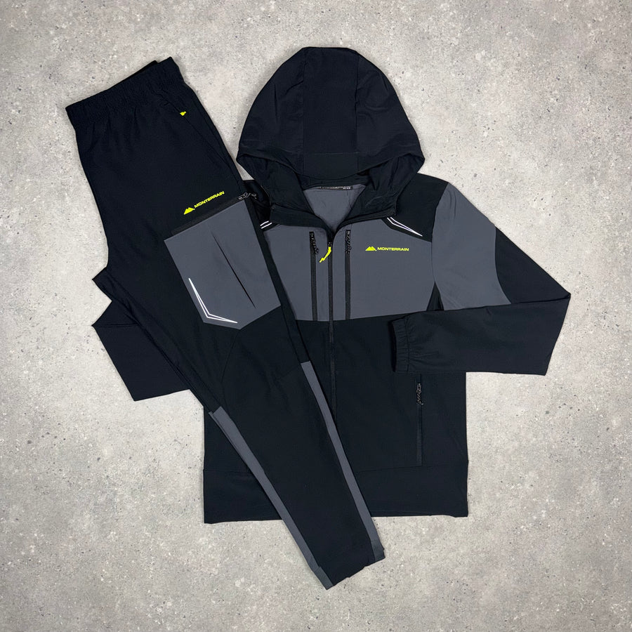Monterrain Woven Tracksuit 'Black/Graphite/Volt'