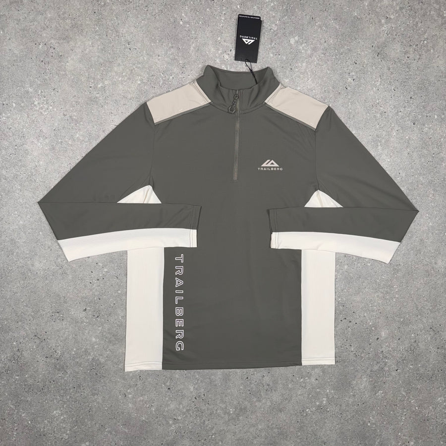 Trailberg Ultra 1/4 Zip 'Beige/Quarry Grey'