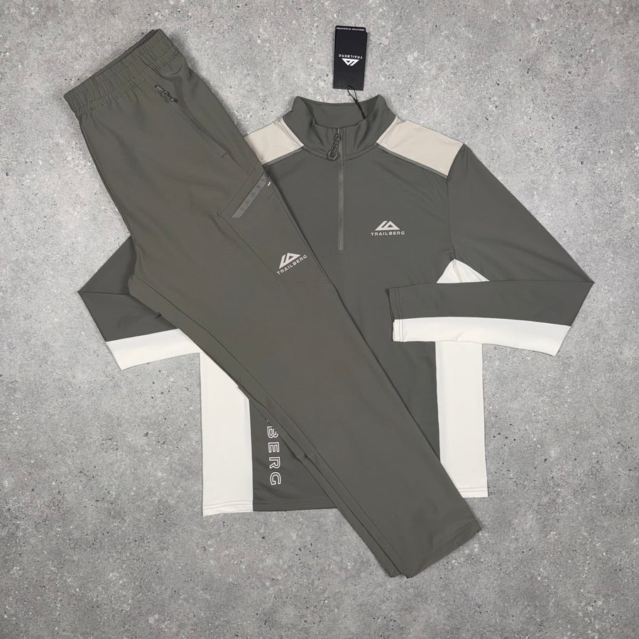 Trailberg 1/4 Zip Set 'Beige/Quarry Grey'