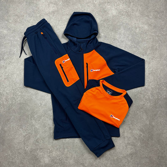 Berghaus Cotton Tracksuit Tri Set (Navy/Orange)